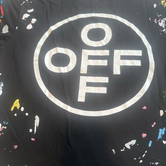 OFF WHITE Main Label Virgil Abloh Paint Splatter Shirt Mens Size XXL - Picture 15 of 15